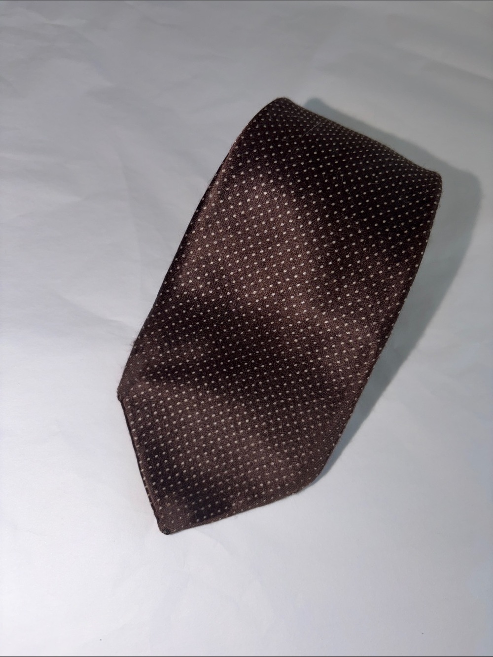 Oscar de la renta brown polka dot tie men’s vintage 100% silk rare find